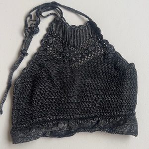 Forever 21 - crotchet cropped halter top